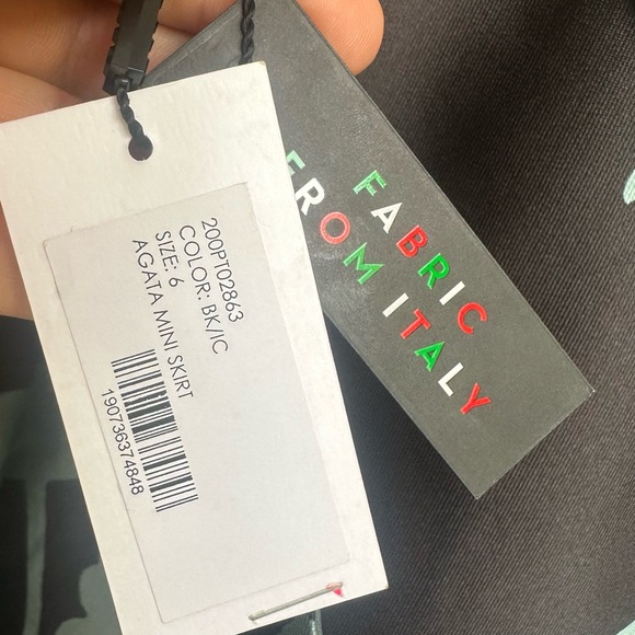 Milly Agata Black and Teal Floral Skater Skirt - Picture 6 of 7